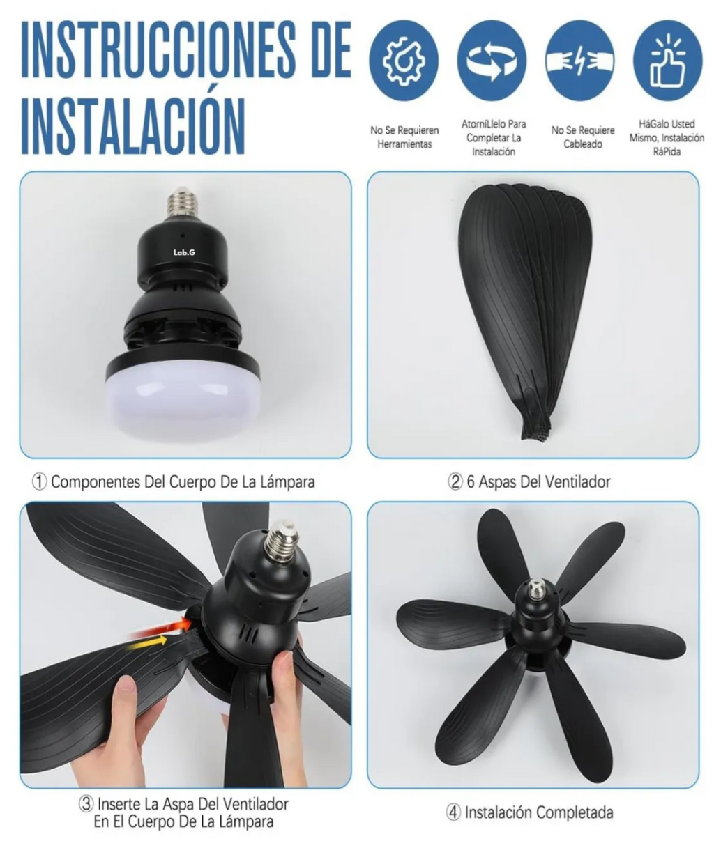 Lampara Luz Ventilador Techo