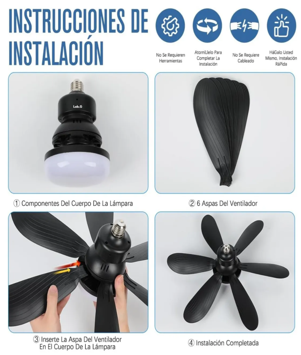 Lampara Luz Ventilador Techo